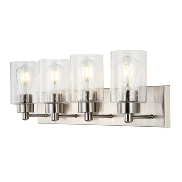 Irving Seeded Glass/Iron Modern Contemporary LED Vanity Light - JONATHAN Y